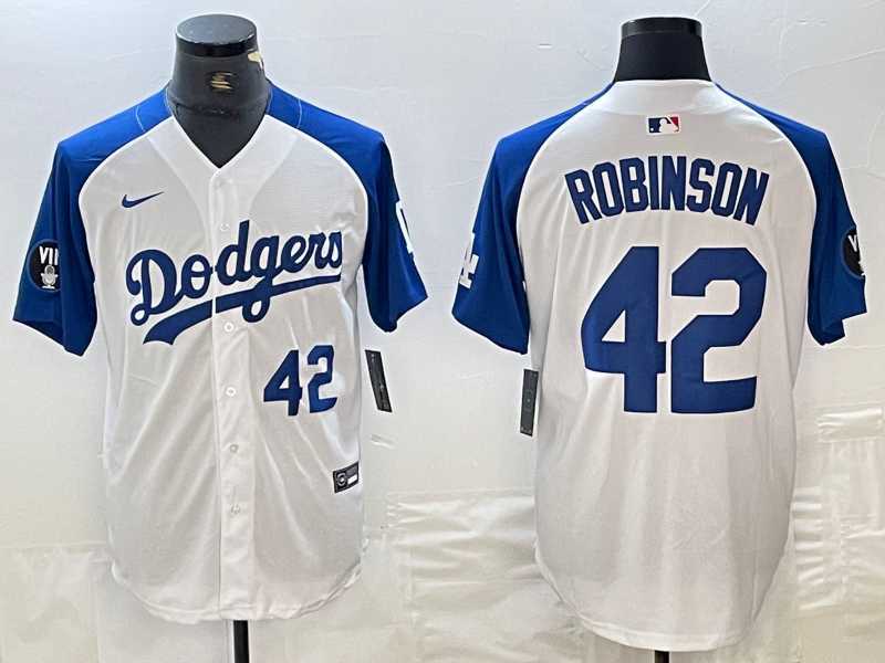 Mens Los Angeles Dodgers #42 Jackie Robinson Number White Blue Fashion Stitched Cool Base Limited Jersey,We sell and wholesale Mens Los Angeles Dodgers #42 Jackie Robinson Number White Blue Fashion Stitched Cool Base Limited Jersey on line form chian!